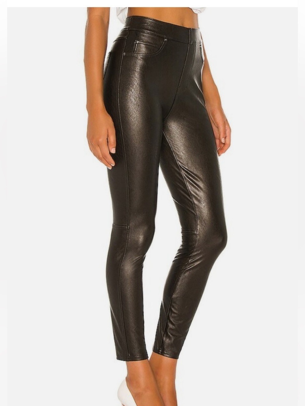 SPANX FAUX LEATHER-LIKE ANKLE SKINNY PANTS Size S